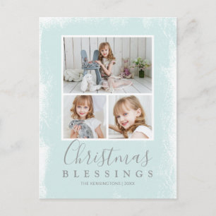Cartes Pour Fêtes Annuelles Blessures de Noël Pastel Green Photo Collage