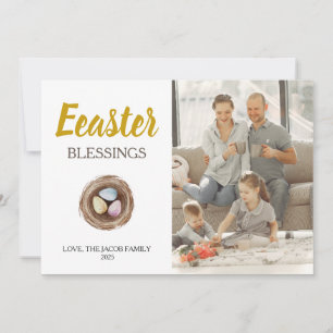 Cartes Pour Fêtes Annuelles Blessures de Pâques modernes et élégantes Script P
