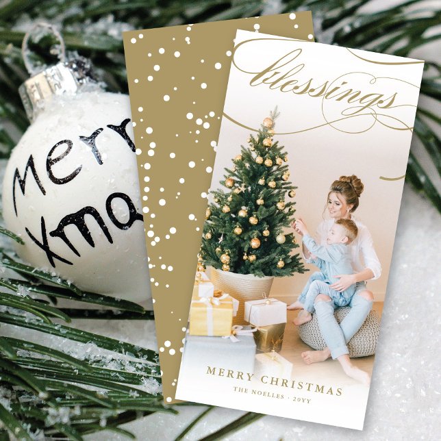 Cartes Pour Fêtes Annuelles Blessures Script Noël Religieux Élégant Photo (Créateur téléchargé)