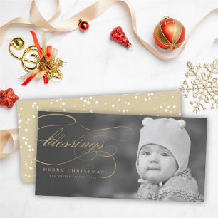 Cartes Pour Fêtes Annuelles Blessures Script Noël Religieux Élégant Photo