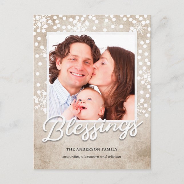 Cartes Pour Fêtes Annuelles Blessures simples de Bokeh Noël religieux (Devant)