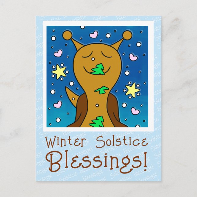 Cartes Pour Fêtes Annuelles Blessures solstice hivernales aux escargots mignon (Devant)