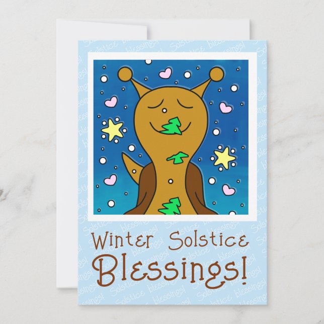 Cartes Pour Fêtes Annuelles Blessures solstice hivernales aux escargots mignon (Devant)