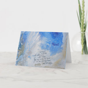 Cartes Pour Fêtes Annuelles Bleu Angel ailes, douce aquarelle présente