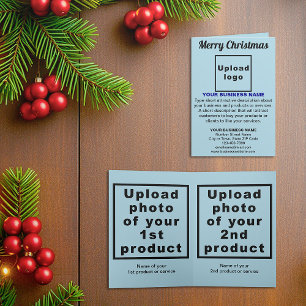 Cartes Pour Fêtes Annuelles Bleu Clair   Noël   Business   Double