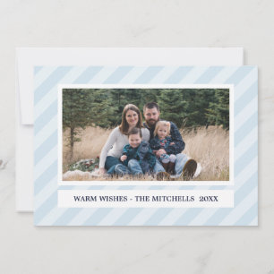 Cartes Pour Fêtes Annuelles Bleu clair STRICTIONS   Photo de vacances sur mesu