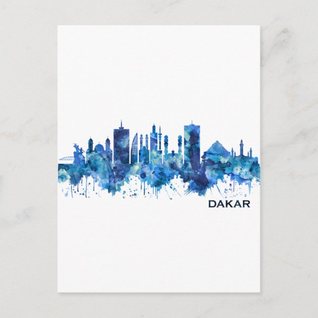 Cartes Pour Fêtes Annuelles Bleu de Dakar (Devant)