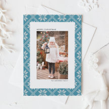 Bleu Fair Isle Motif de Noël Photo