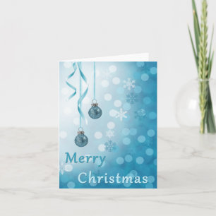 Cartes Pour Fêtes Annuelles Bleu Faux Parties scintillant Ornements de Noël