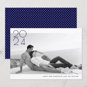 Cartes Pour Fêtes Annuelles bleu marine moderne Bonne année 2021 photo