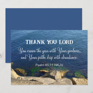 Cartes Pour Fêtes Annuelles Bleu Océan Bienheureux Nouvel An Bible chrétienne 
