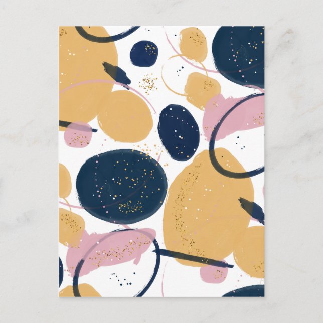 Cartes Pour Fêtes Annuelles Bleu rose tendance stries art créatif Abstrait (Devant)
