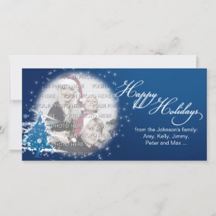 Cartes Pour Fêtes Annuelles Bleu sapin de Noël Joyeuses vacances Photo
