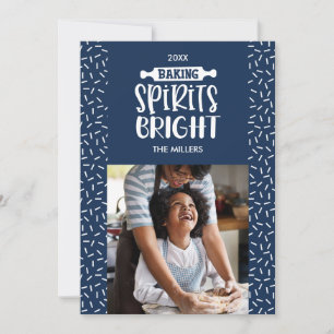 Cartes Pour Fêtes Annuelles Bleu   Vacances Baking Spiritueux Photo