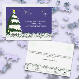 Cartes Pour Fêtes Annuelles Bleu, Vert et Blanc Noël