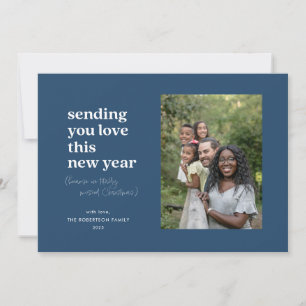 Cartes Pour Fêtes Annuelles Bleu Vous Envoyez Vous Aimez Cette Nouvel An