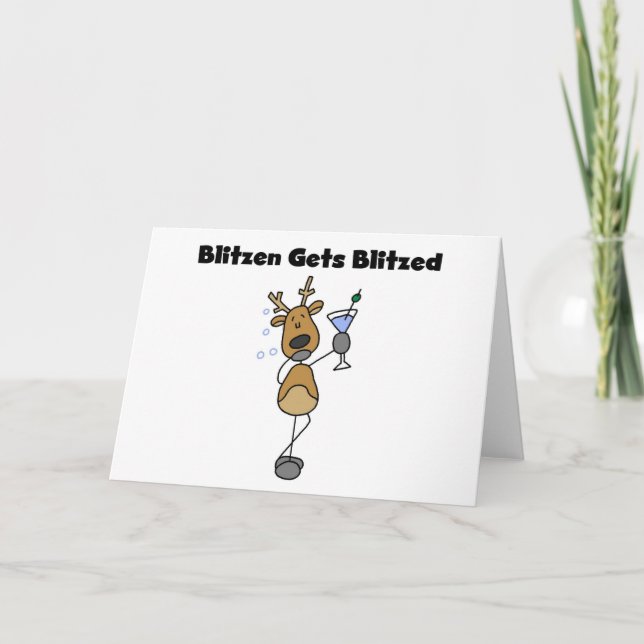 Cartes Pour Fêtes Annuelles Blitzen obtient assailli soudainement (Devant)