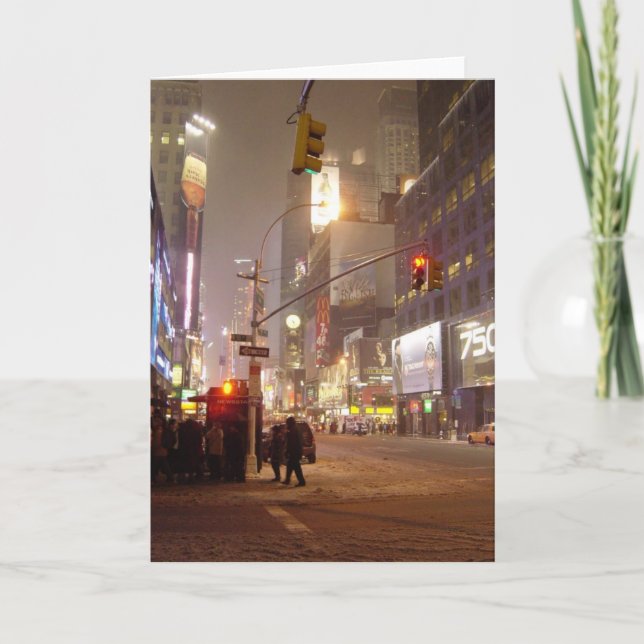Cartes Pour Fêtes Annuelles Blizzard dans la City Blank (Devant)