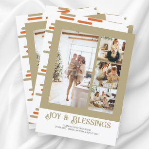 Cartes Pour Fêtes Annuelles Bloc moderne 4 Photo Noël personnalisé