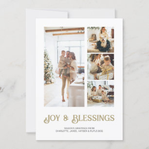Cartes Pour Fêtes Annuelles Bloc moderne 4 Photo Noël personnalisé