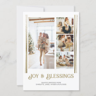 Cartes Pour Fêtes Annuelles Bloc moderne 4 Photo Noël personnalisé