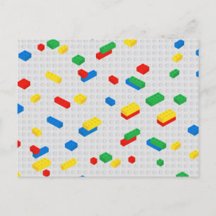 Cartes Pour Fêtes Annuelles Blocs de construction de briques colorées mignonne