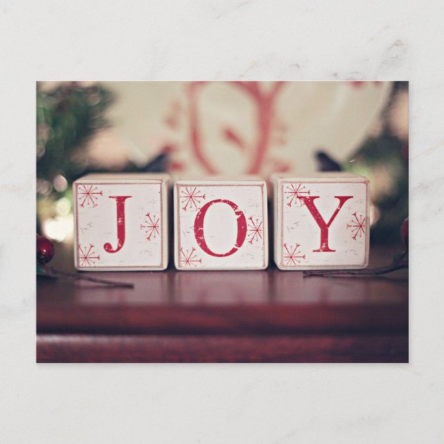 Cartes Pour Fêtes Annuelles Blocs de Noël avec des mots JOIE (Devant)