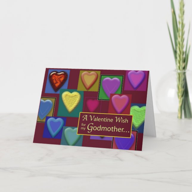 Cartes Pour Fêtes Annuelles Blocs de Valentine de marraine de coeurs (Devant)