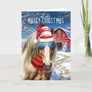 Cartes Pour Fêtes Annuelles Blonde Draft Horse drôle MAREy Noël