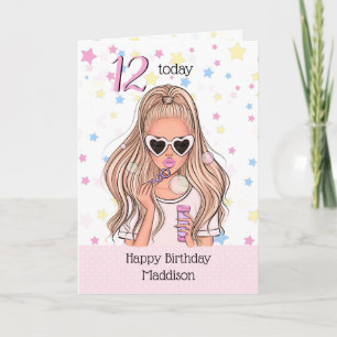 Cartes Pour Fêtes Annuelles Blonde Girl with Soap Bubble Happy Birthday Card