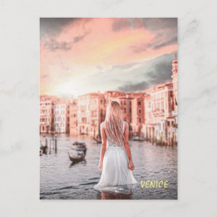 Cartes Pour Fêtes Annuelles Blondie Dans Venise Romantique