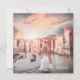 Cartes Pour Fêtes Annuelles Blondie Dans Venise Romantique