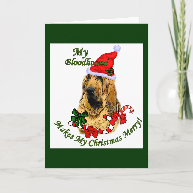 Cartes Pour Fêtes Annuelles Bloodhound Cadeaux de Noël (Devant)