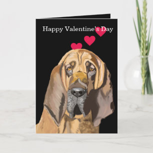Cartes Pour Fêtes Annuelles Bloodhound Portrait Love Valentine
