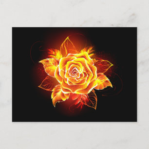 Cartes Pour Fêtes Annuelles Blooming Fire Rose