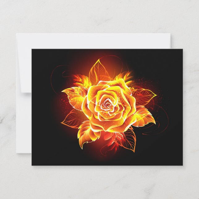 Cartes Pour Fêtes Annuelles Blooming Fire Rose (Devant)