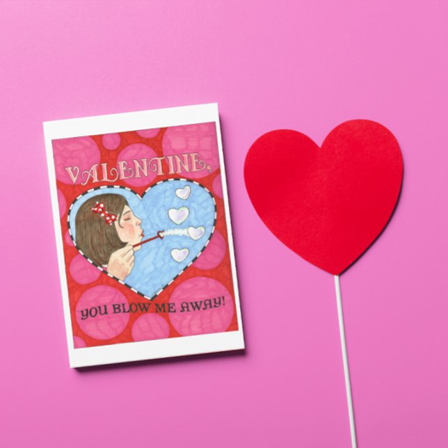 Cartes Pour Fêtes Annuelles Blow Me Away Bubles Valentine Post Card (Créateur téléchargé)