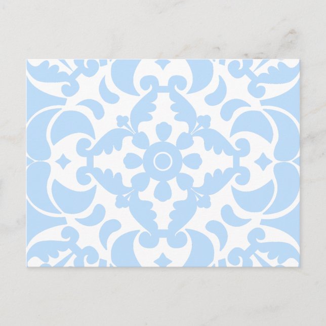Cartes Pour Fêtes Annuelles Blue Azulejos portugais espagnol méditerranéen (Devant)