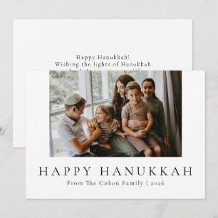 Cartes Pour Fêtes Annuelles Blue Calligraphy Happiest Hanoukka famille 1 photo