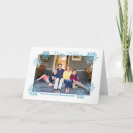 Cartes Pour Fêtes Annuelles Blue Chimmerge Chic Snowflake photo de vacances