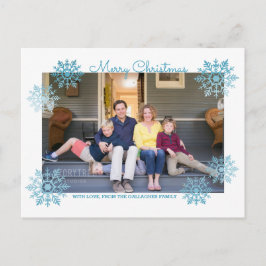 Cartes Pour Fêtes Annuelles Blue Chimmerge Chic Snowflake photo de vacances