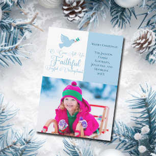 Cartes Pour Fêtes Annuelles Blue Dove Religieux Noël Joyeux Photo