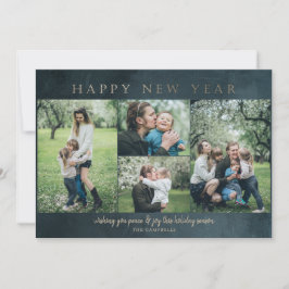 Cartes Pour Fêtes Annuelles Blue Gold 4 photos Bonne année