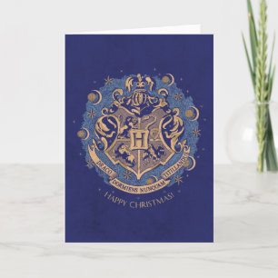 Cartes Pour Fêtes Annuelles Blue HOGWARTS™ Crest Holiday Wreath