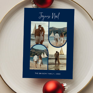 Cartes Pour Fêtes Annuelles Blue Joyeux Noël French Christmas photo nouvelleme