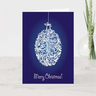 Cartes Pour Fêtes Annuelles Blue Merry Christmas Ball