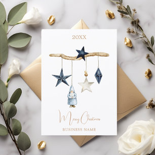 Cartes Pour Fêtes Annuelles Blue nordic stars gnome affaires Noël