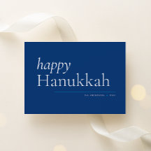 Blue Simple Serif Happy Hanoukka
