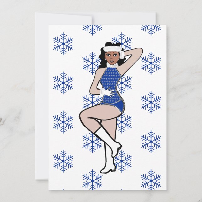 Cartes Pour Fêtes Annuelles Blue Snow Dancer Holiday Card (Devant)