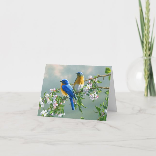 Cartes Pour Fêtes Annuelles Bluebirds (Devant)